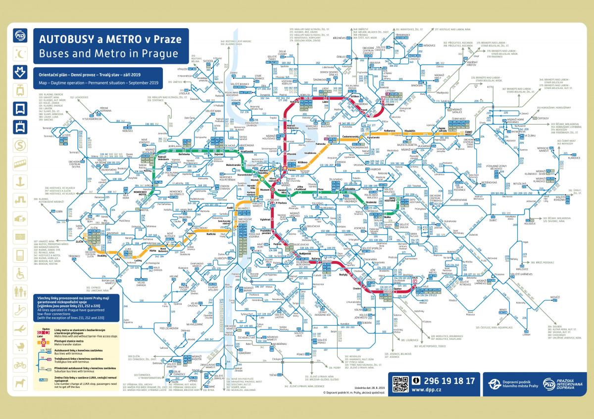 Mapa da rodoviária de Praga