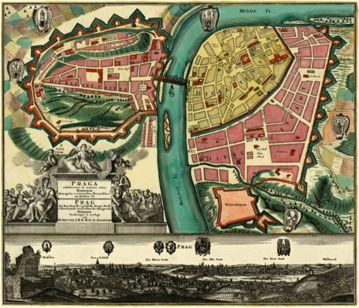 Mapa antigo de Praga