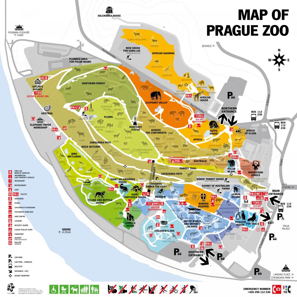 Mapa do Parque Zoológico de Praga